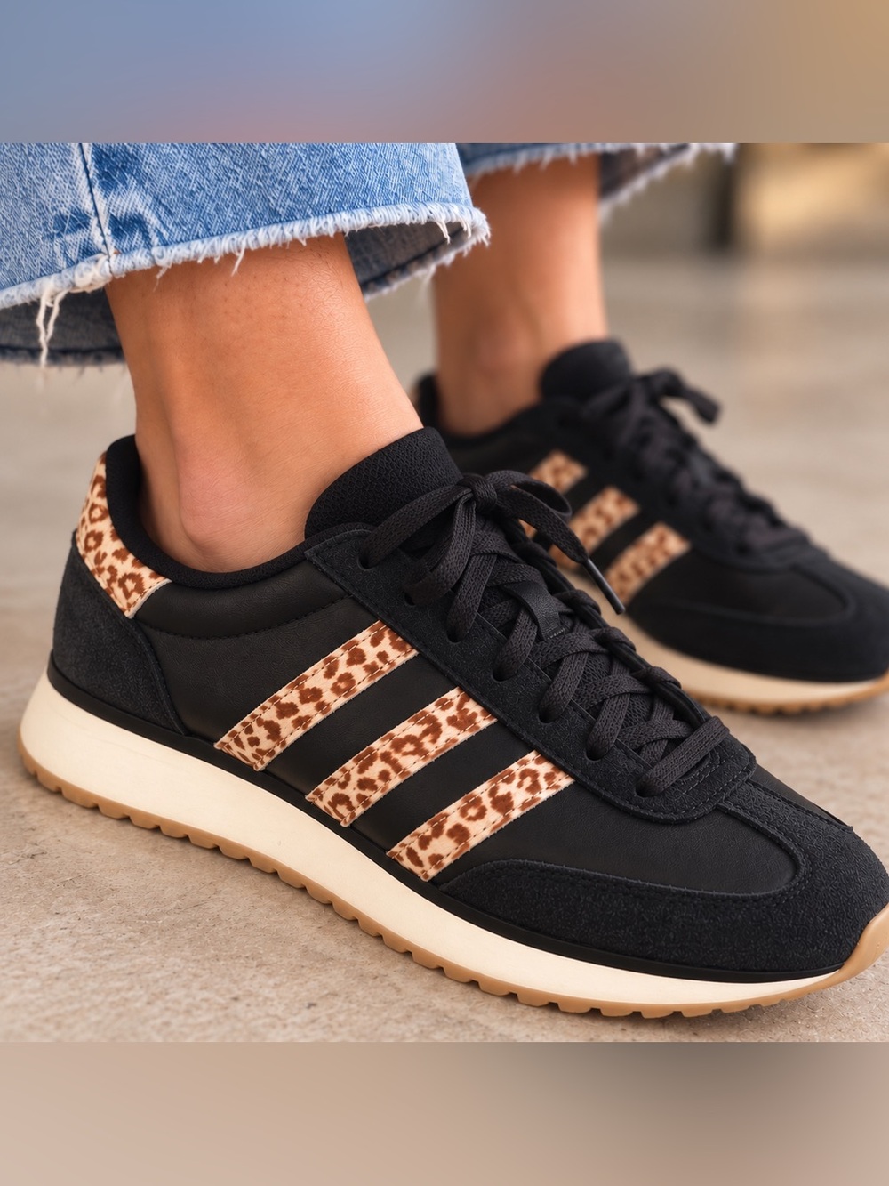 adidas Run 70s 2.0 Cow Print Sneakers Black Brown Women’s 8 NWT